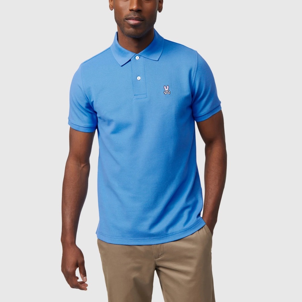 PSYCHO BUNNY Men Pique Polo Shirt 5 M Medium